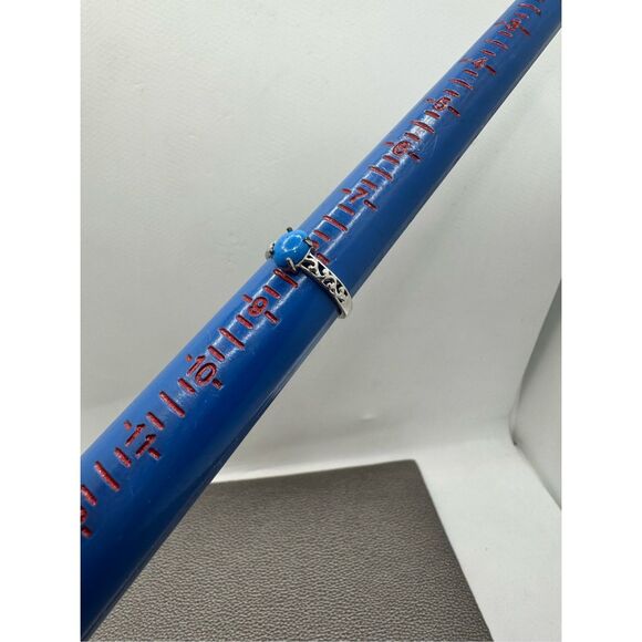 Ceruleite Sterling Silver Platinum Ring-8 - Picture 10 of 10